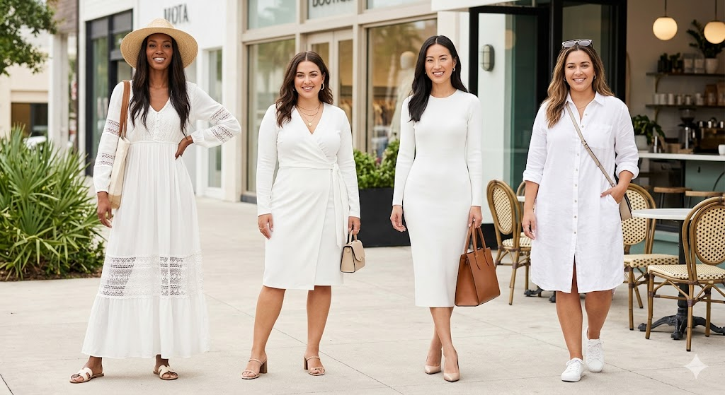 White Long Sleeve Dress